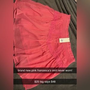 pink Francesca’s skirt : medium
